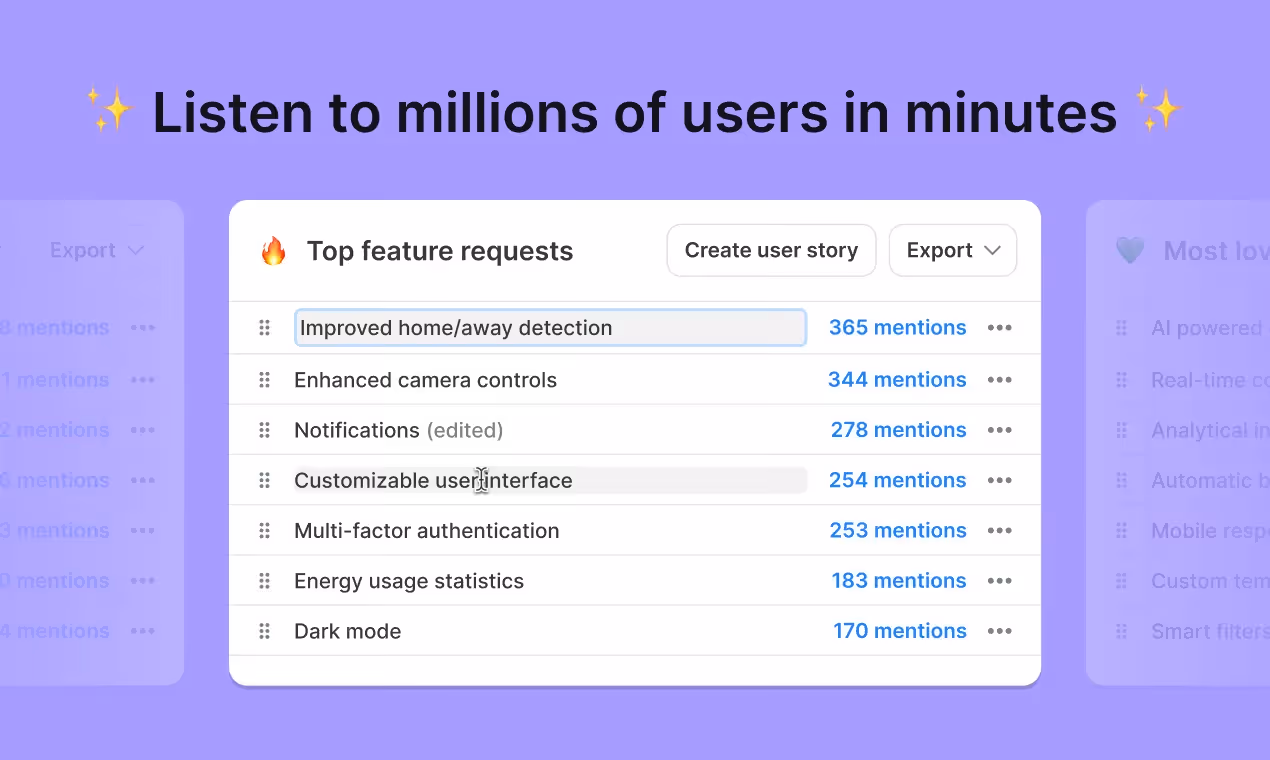 A screenshot of Kraftful's platform offering feature requests