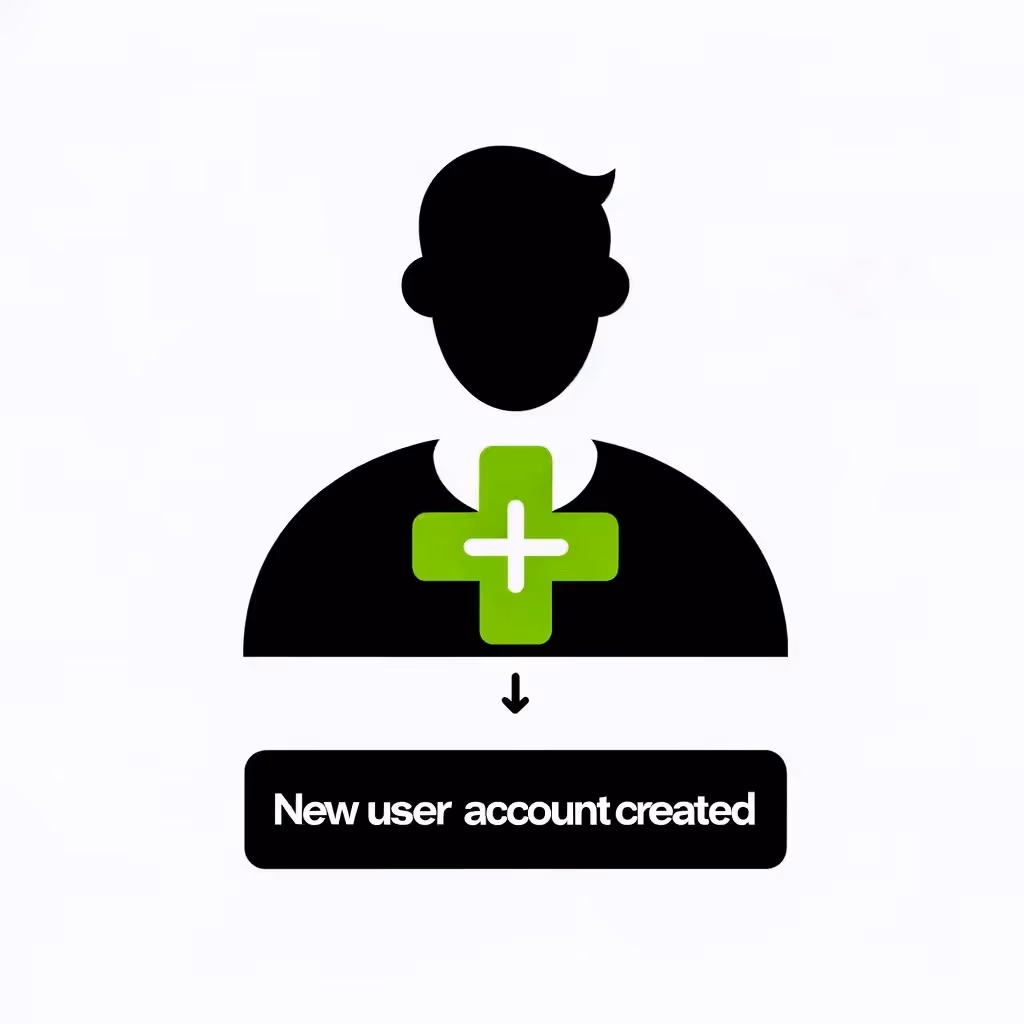 Avisual representation of a new user getting added to an application