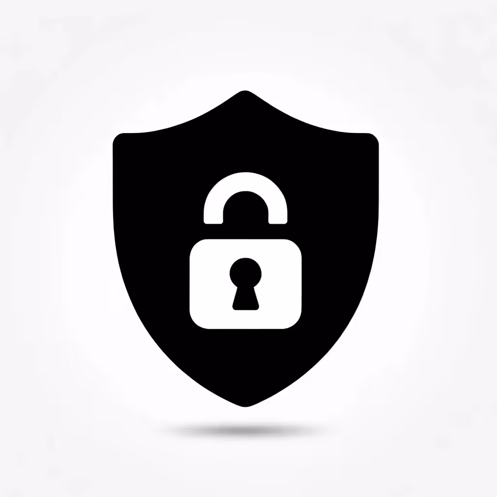 An icon of a lock on top of a shield