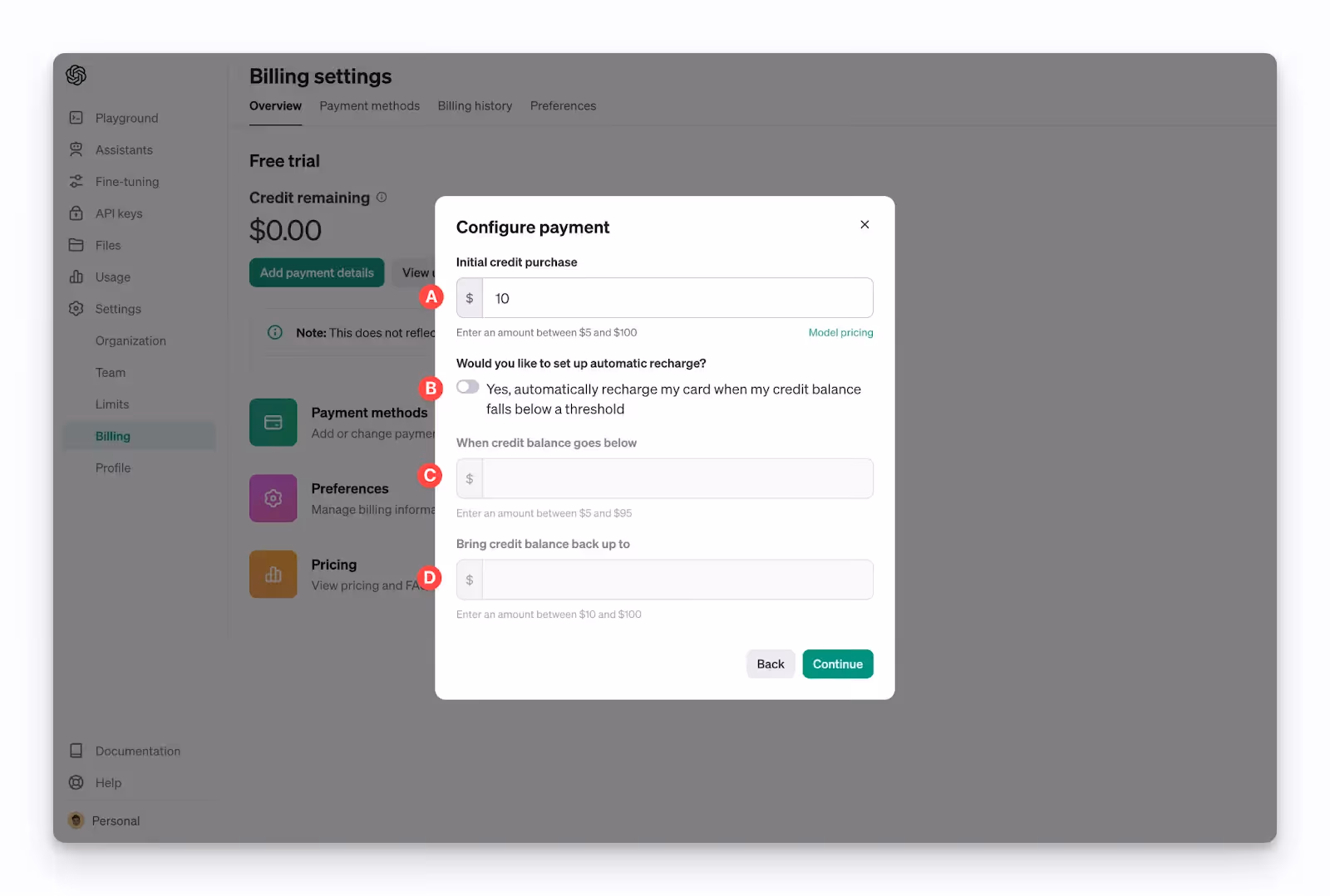 Configuring your payment