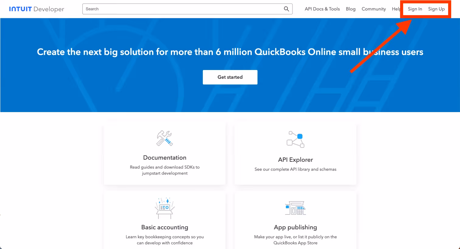 Where to sign up or log into QuickBooks