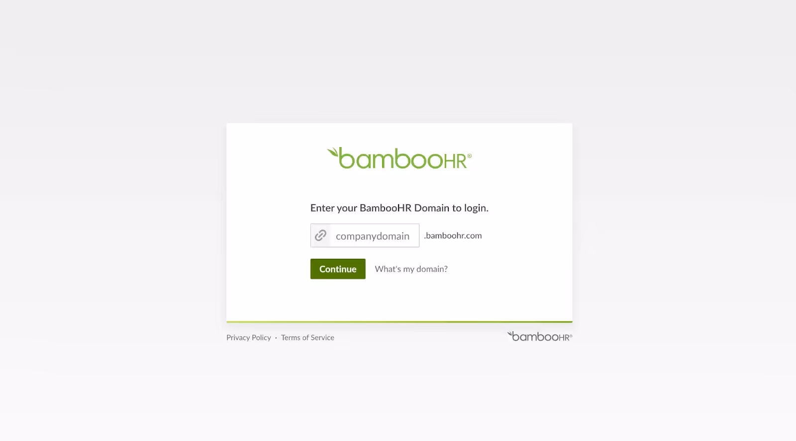 Entering your domain in BambooHR