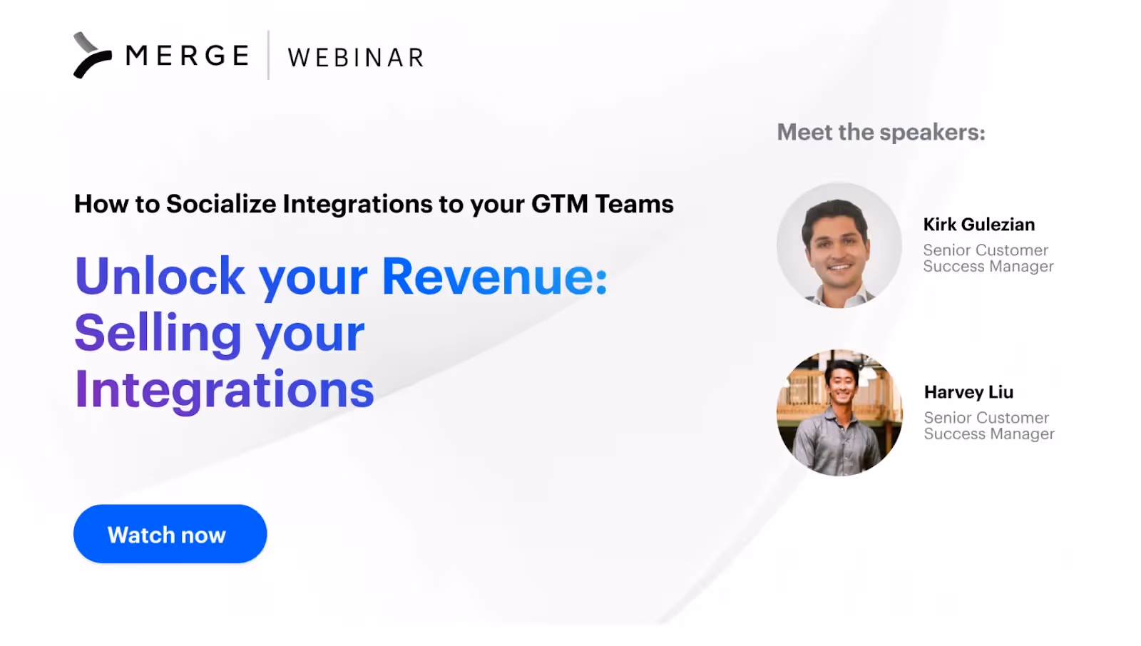 Image that promotes Merge's webinar on selling integrations