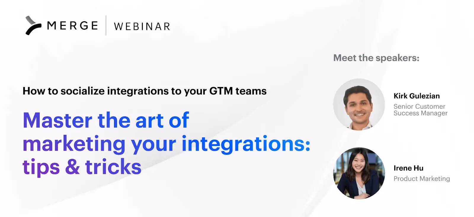 Image that promotes Merge's webinar on marketing integrations