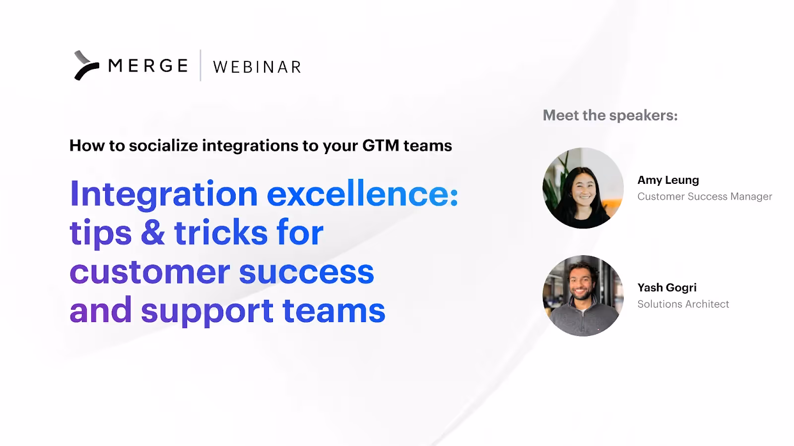 Image that promotes Merge's webinar on supporting integrations