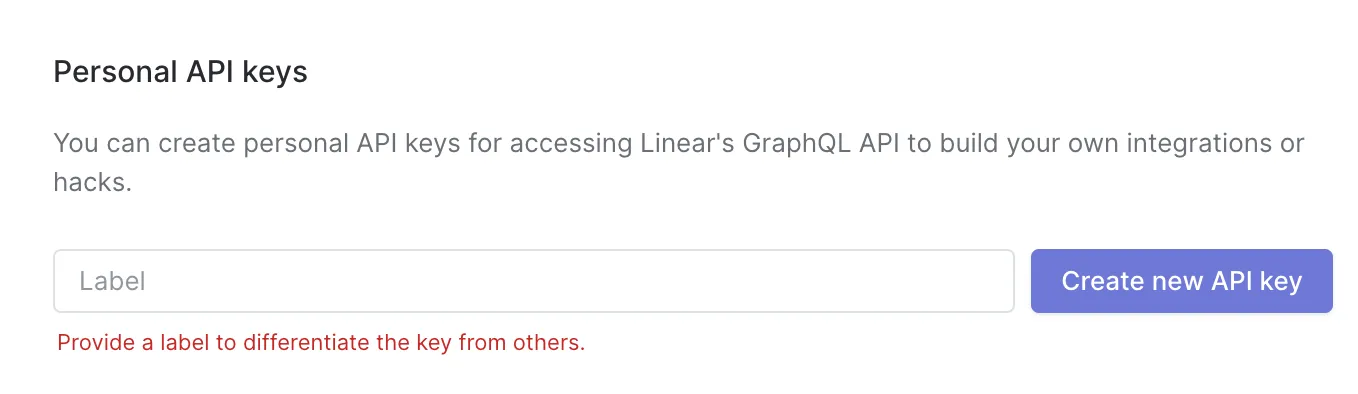 Where you can create a new API key