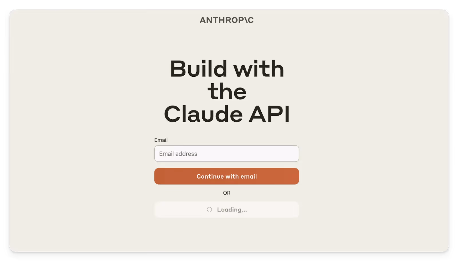 Screenshot for creating an account with Claude