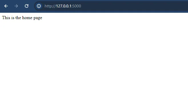 Screenshot of the home page