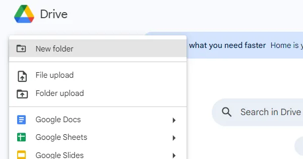 Create folder