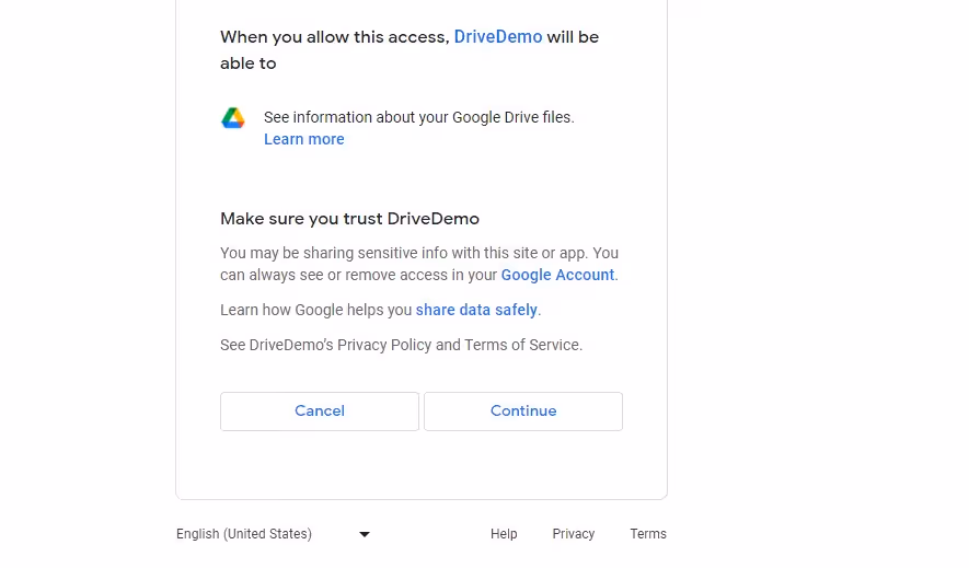 OAuth consent screen