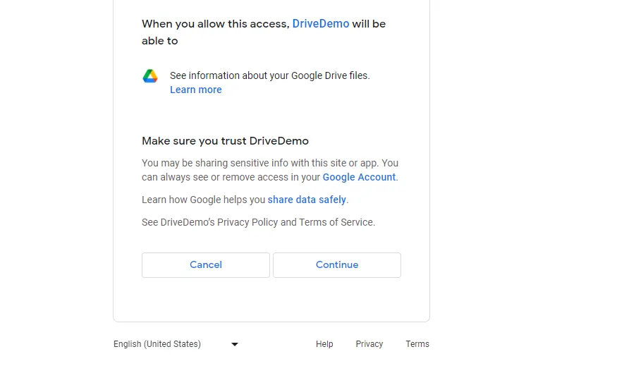 OAuth consent screen