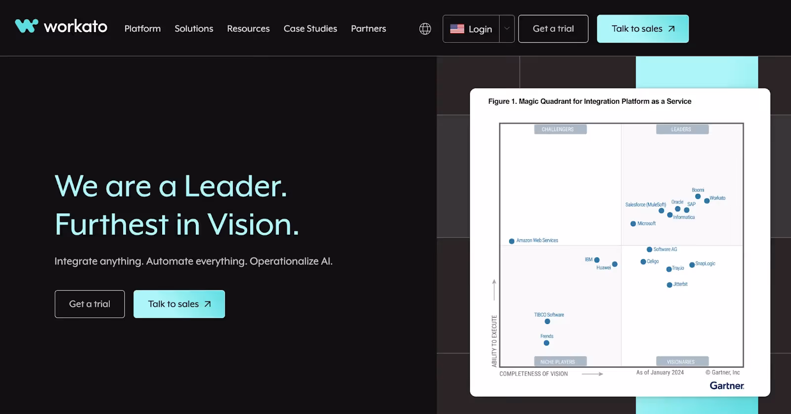 Workato's homepage