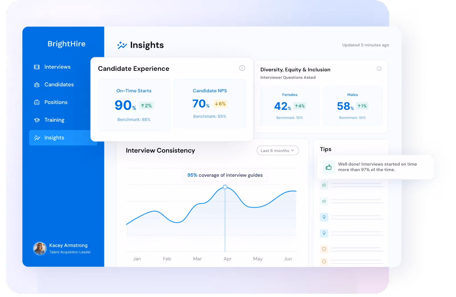 BrightHire's Insights tab