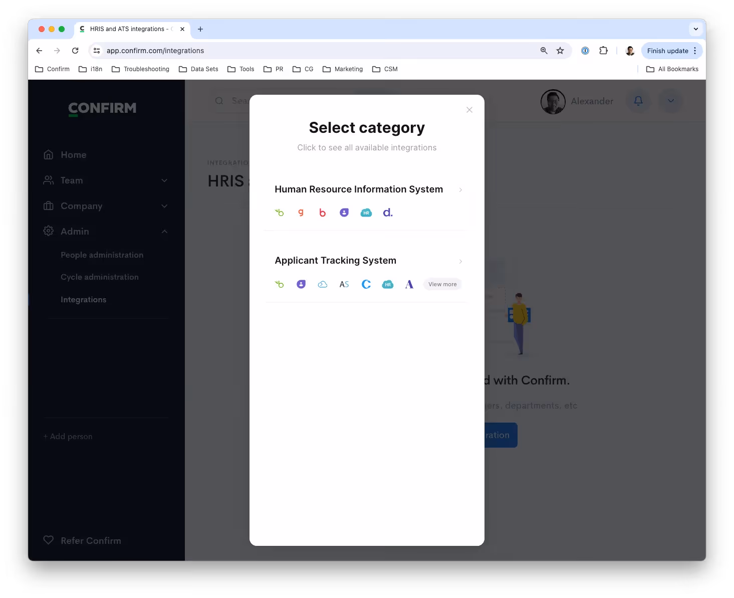 Merge Link pop up
