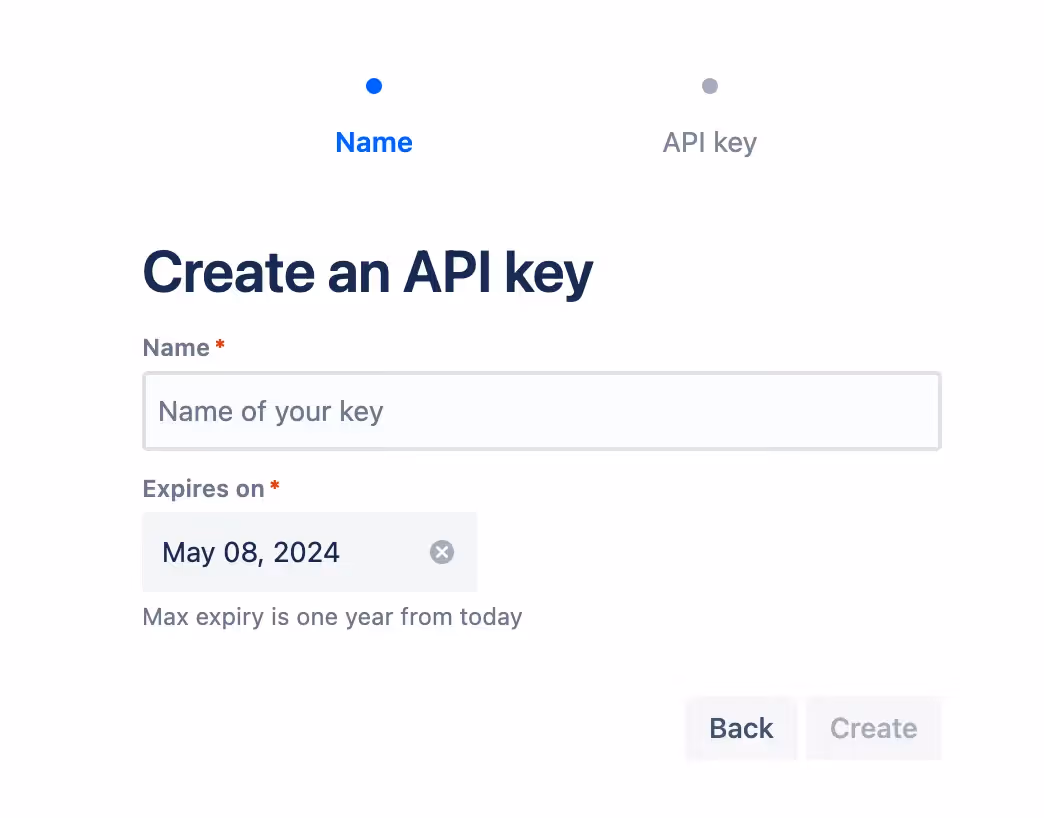 Creating Jira API key