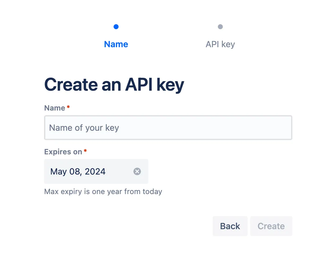 Creating Jira API key