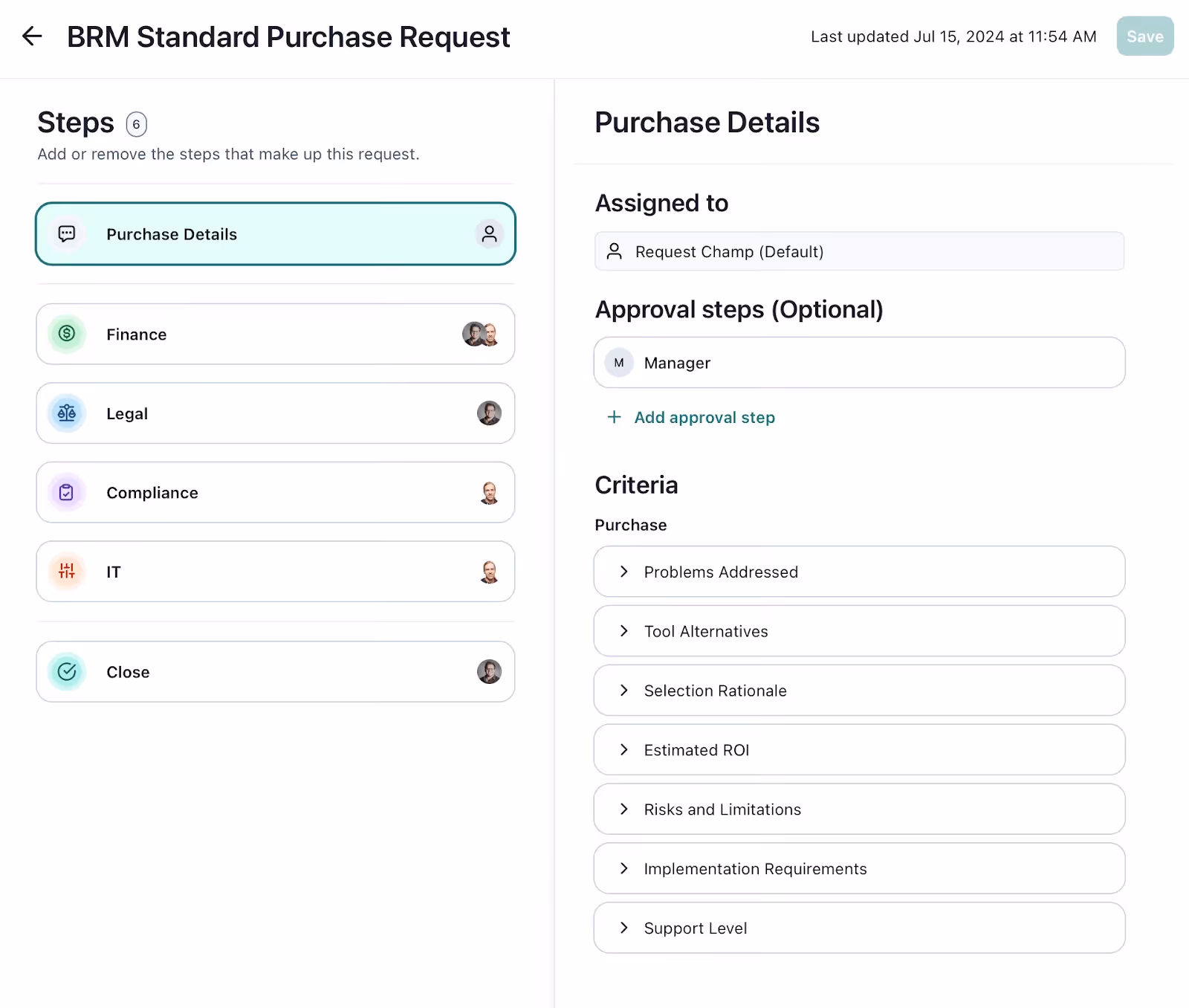 Approval flow in BRM
