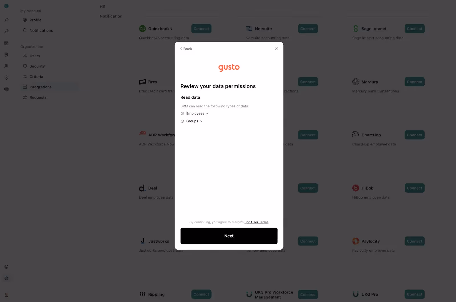 Merge Link in BRM's application