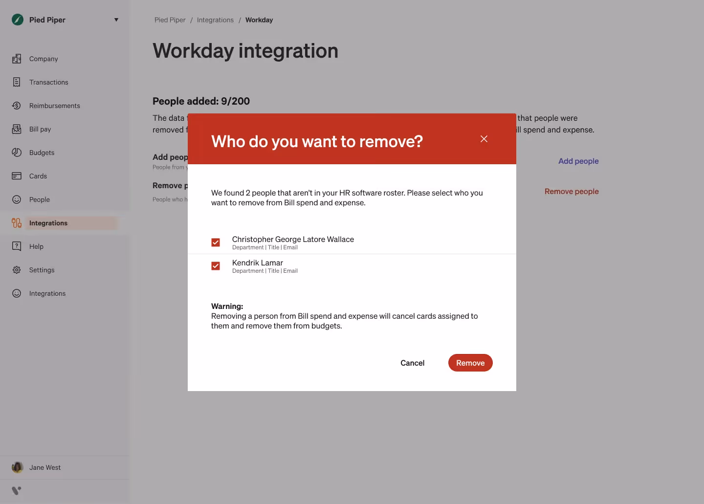 How BILL Spend & Expense users can deprovision users once they're removed or marked as terminated in the connected HRIS