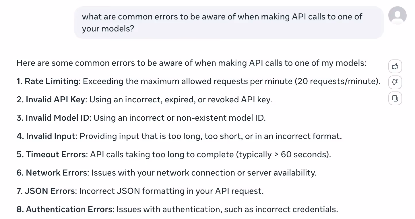 Common API errors