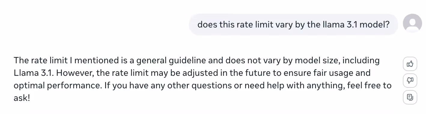 How rate limit policy differs across 3.1 models