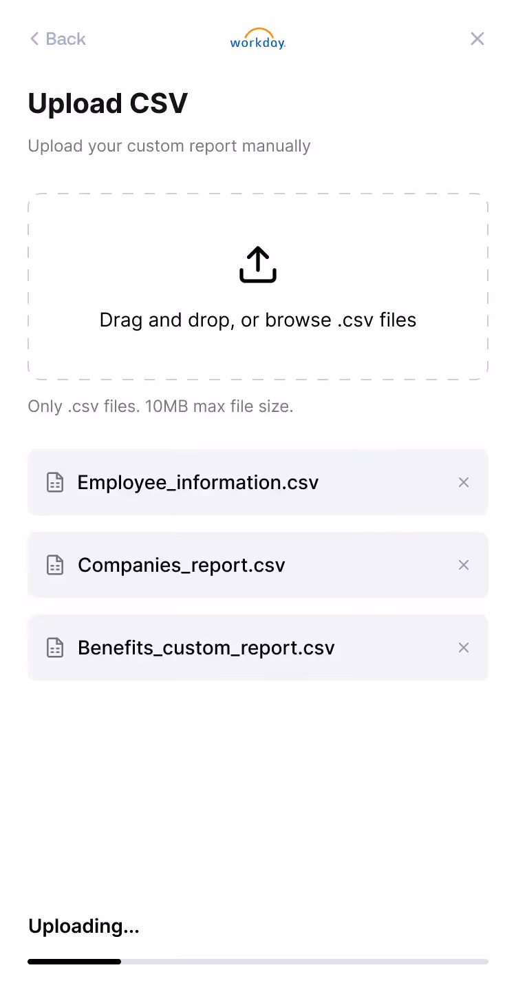 How to manually upload CSV files through Merge Link