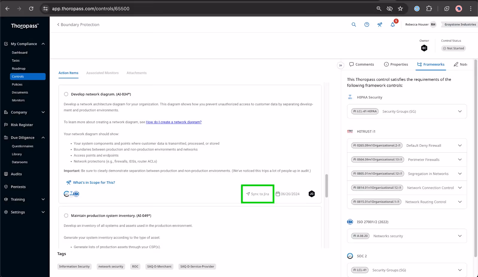 How to create Jira tickets in Thoropass