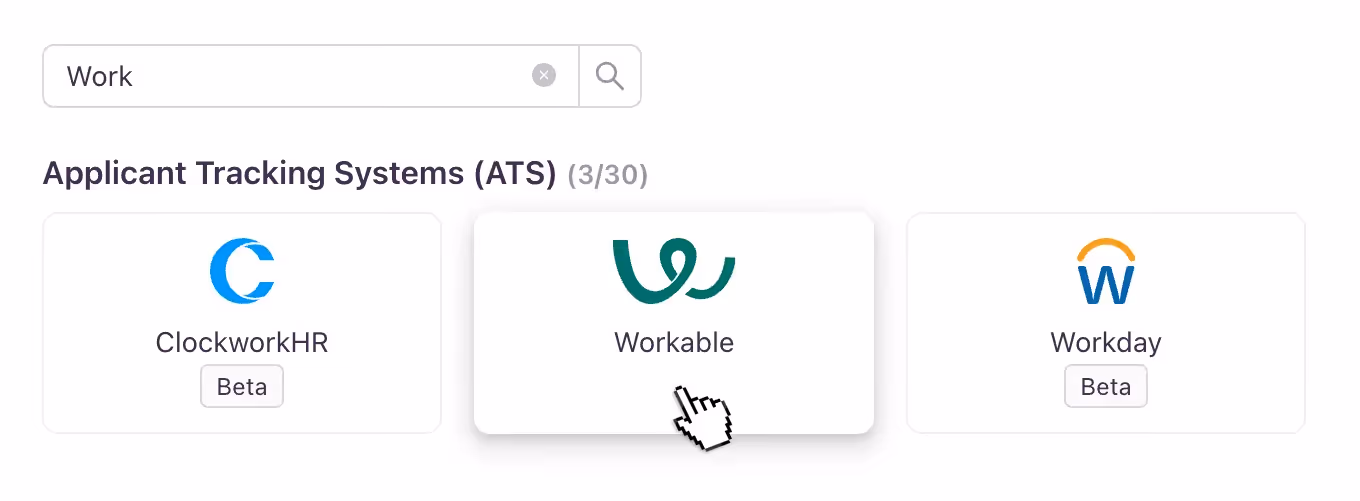 Clicking on Workable
