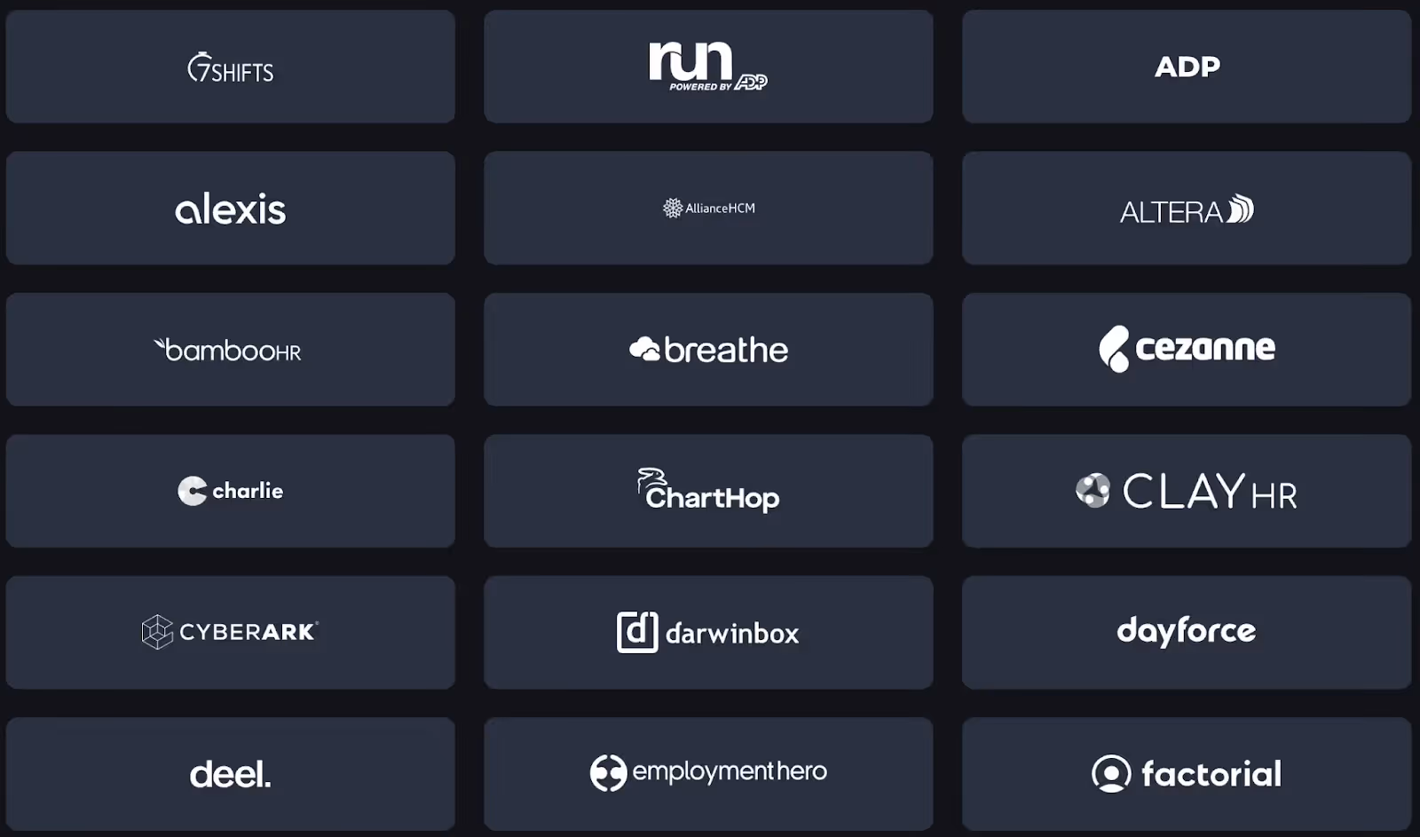 A screenshot of Merge's HRIS integrations
