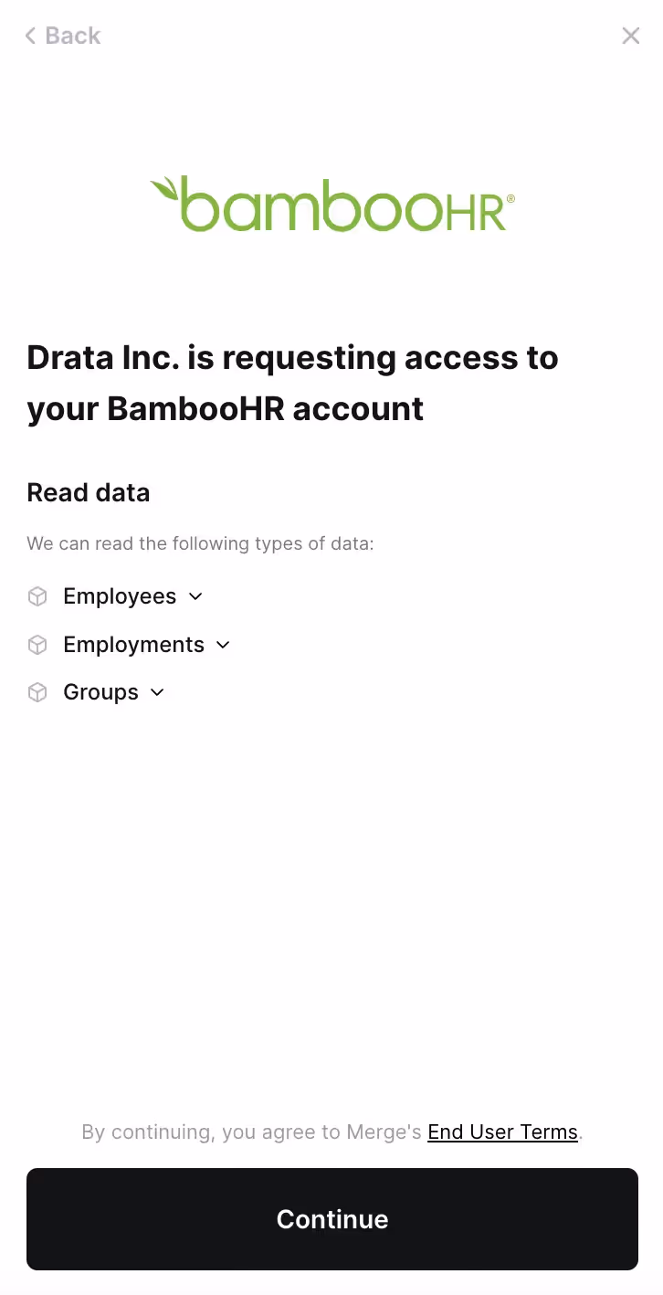 White label screenshot of Merge Link