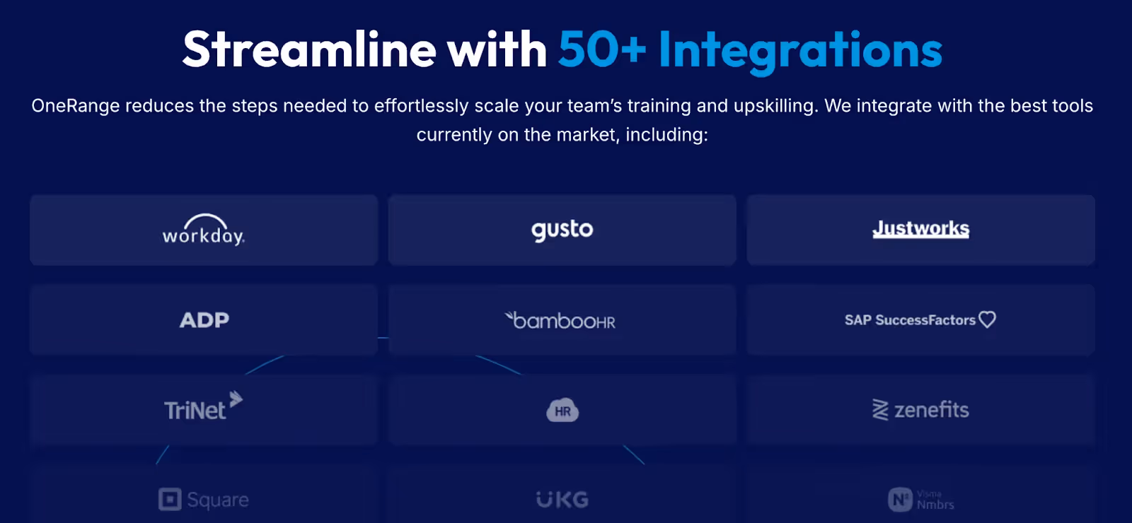 A banner on the site that promotes their integrations