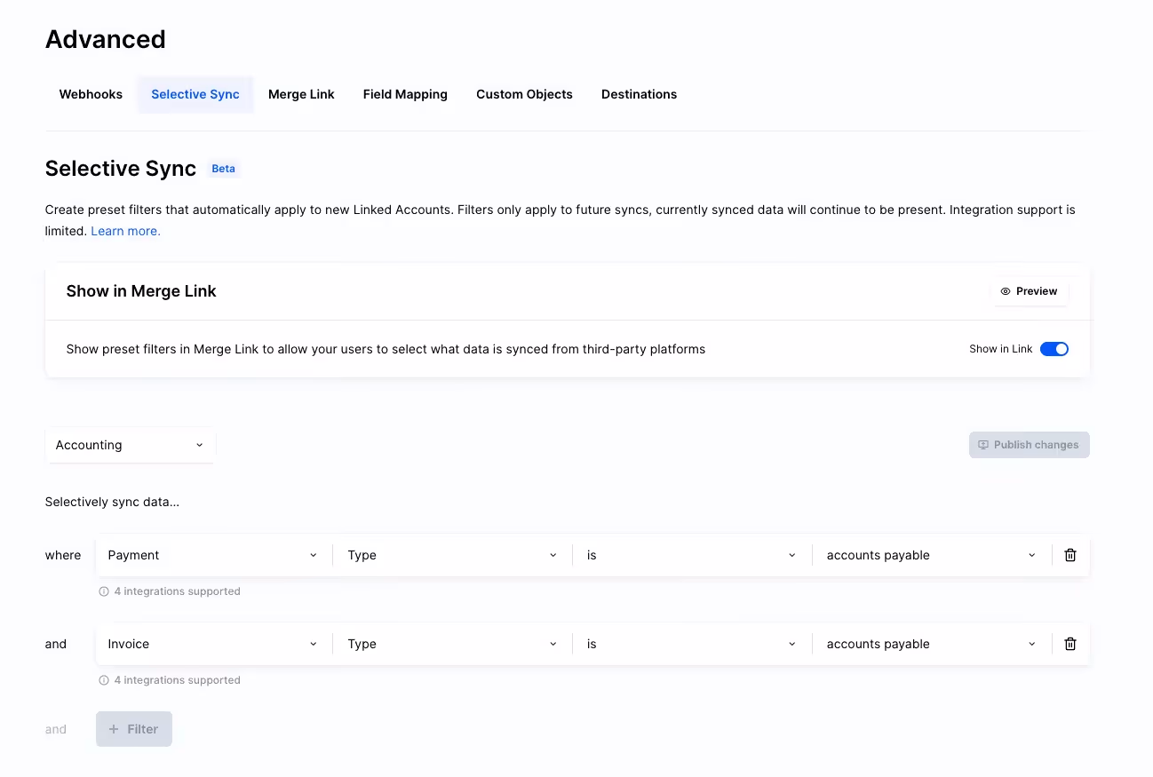 Selective Sync UI