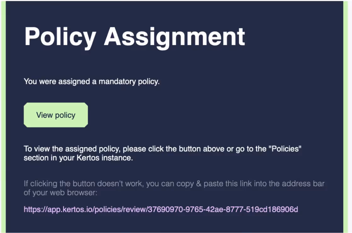 Email from Kertos