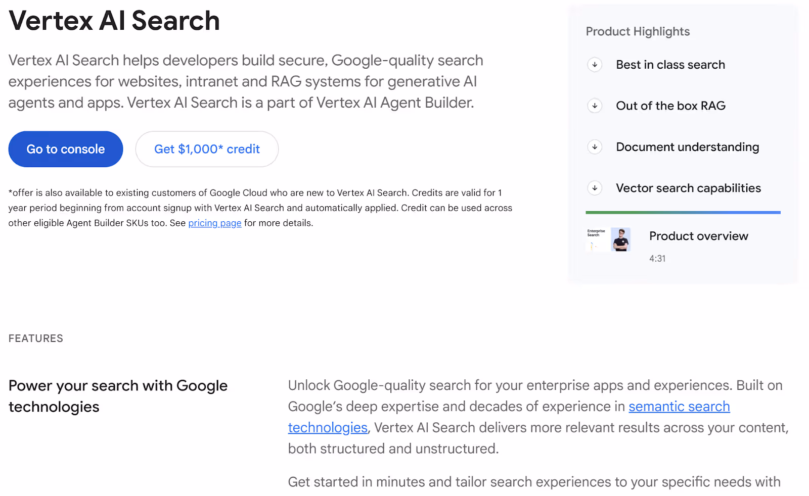 Vertex AI Search platform