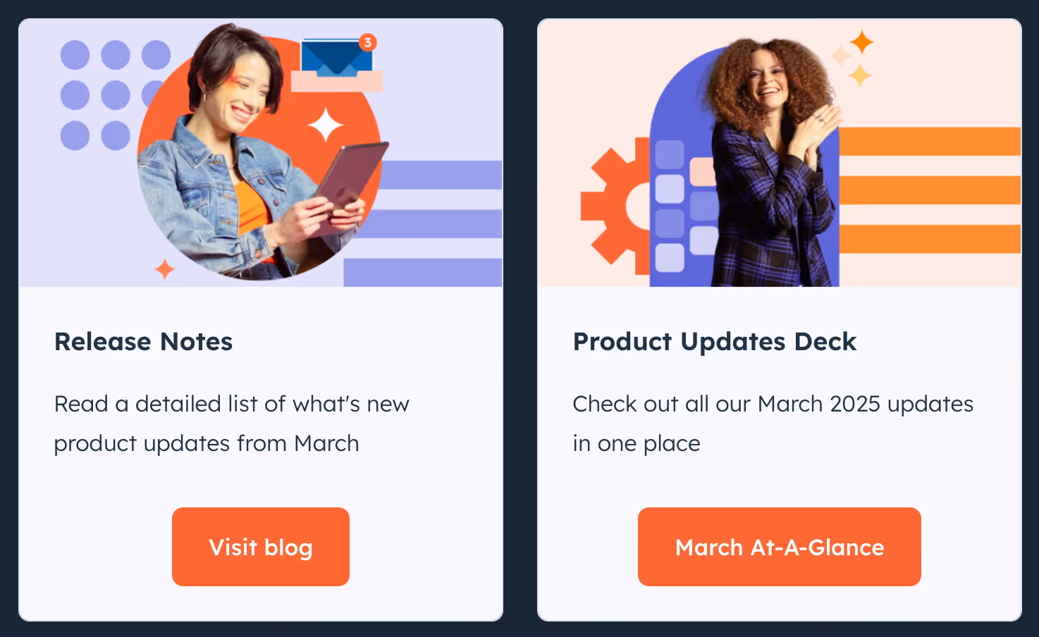 How HubSpot promotes their release notes and monthly product updates