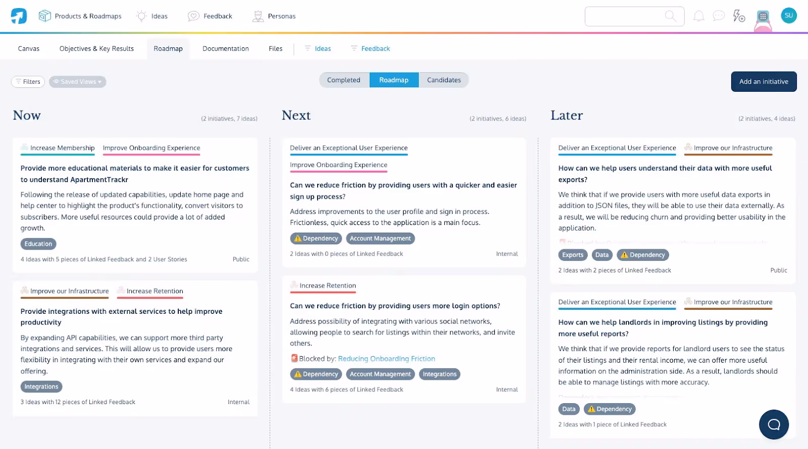 Example of now-next-later roadmap