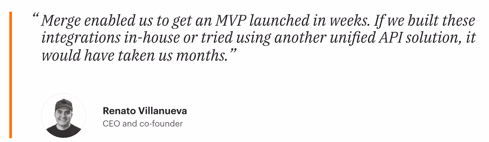 Quote from Parallel's CEO and co-founder on using Merge to launch their product faster