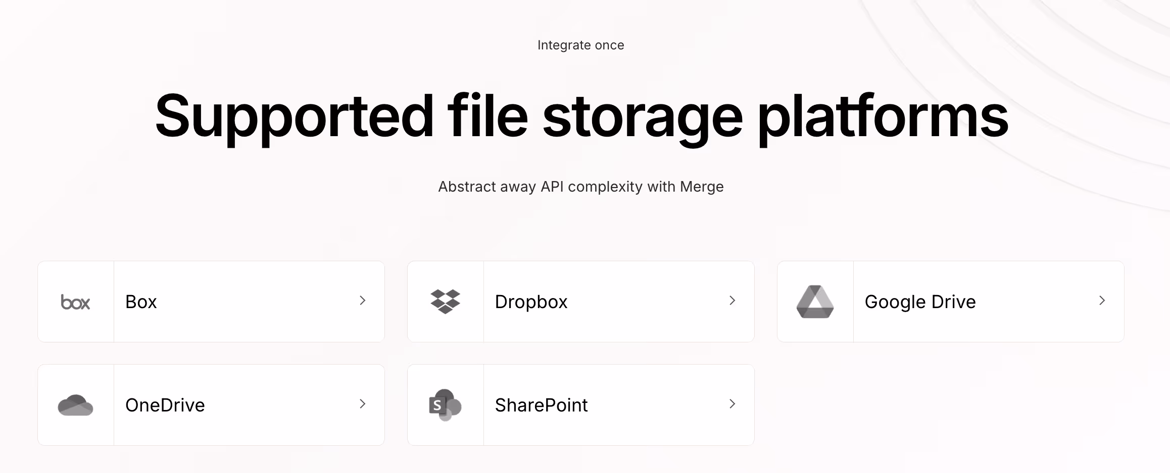 File integrations Merge supports