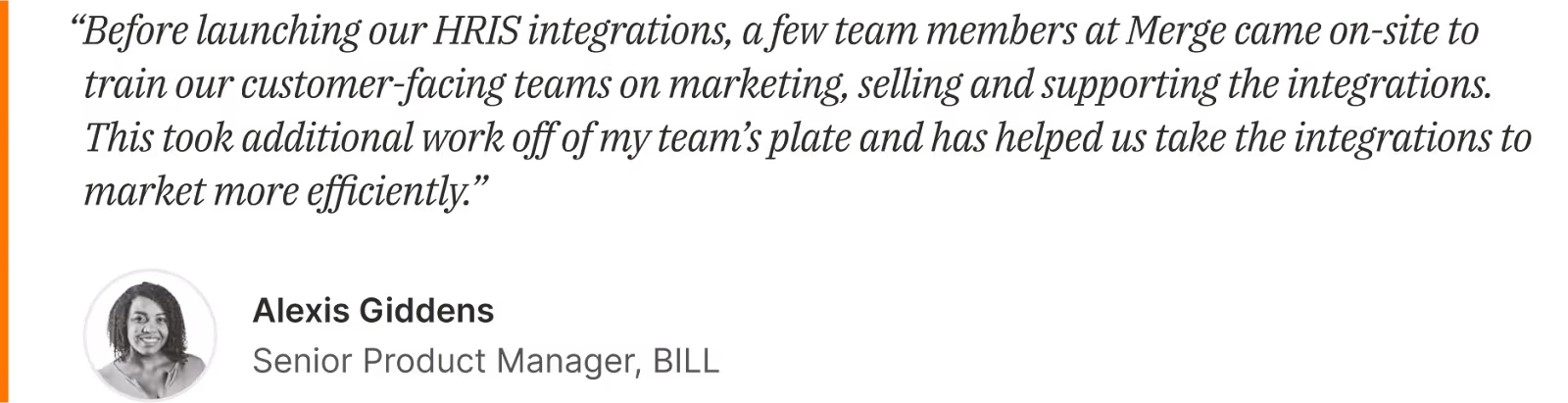 Quote from BILL on Merge's GTM support