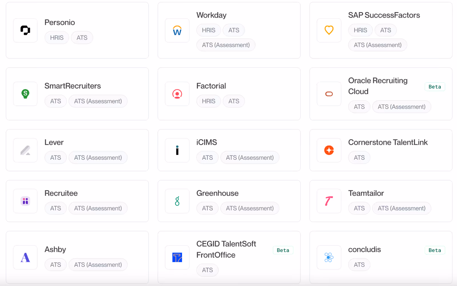 Some of the HRIS integrations Kombo supports