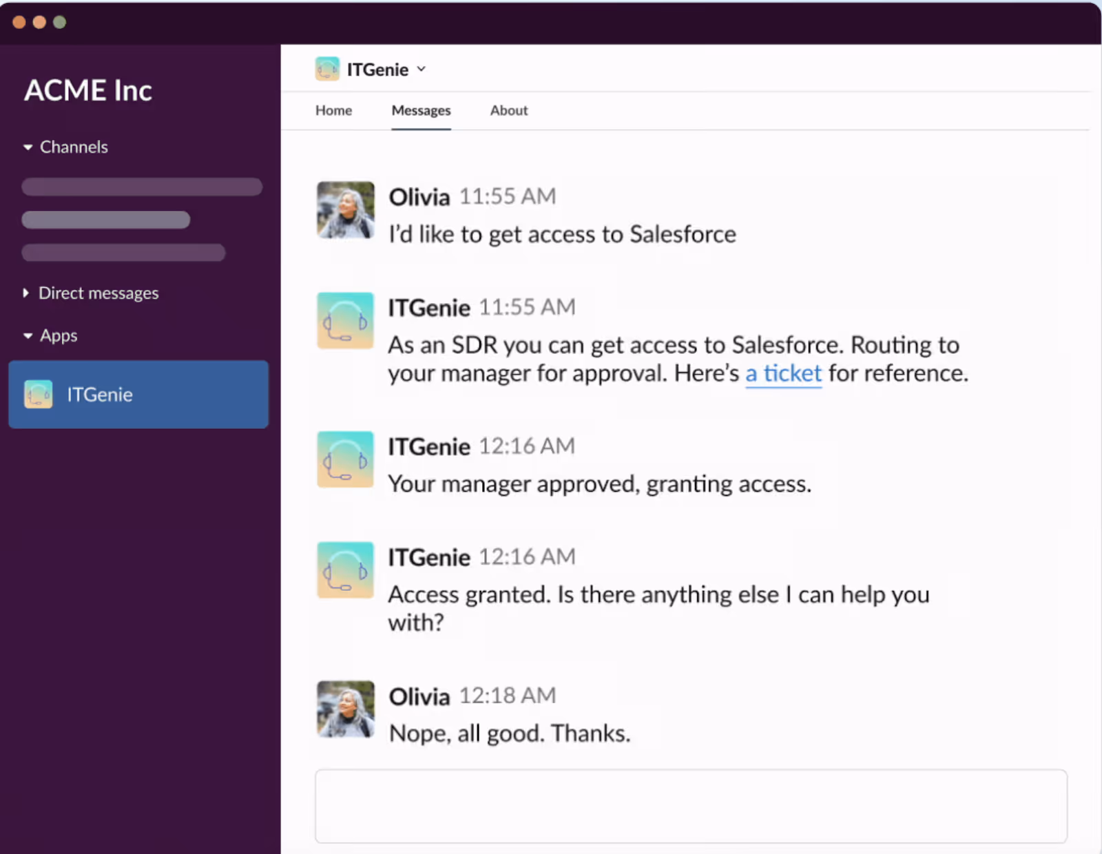 An example of an AI agent that Workato can support