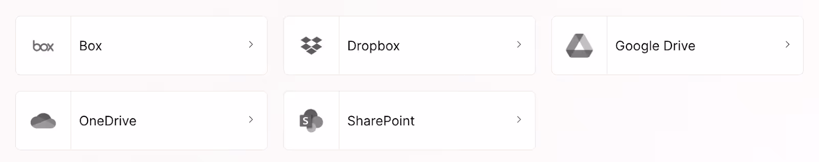 A snapshot of the file storage integrations Merge supports