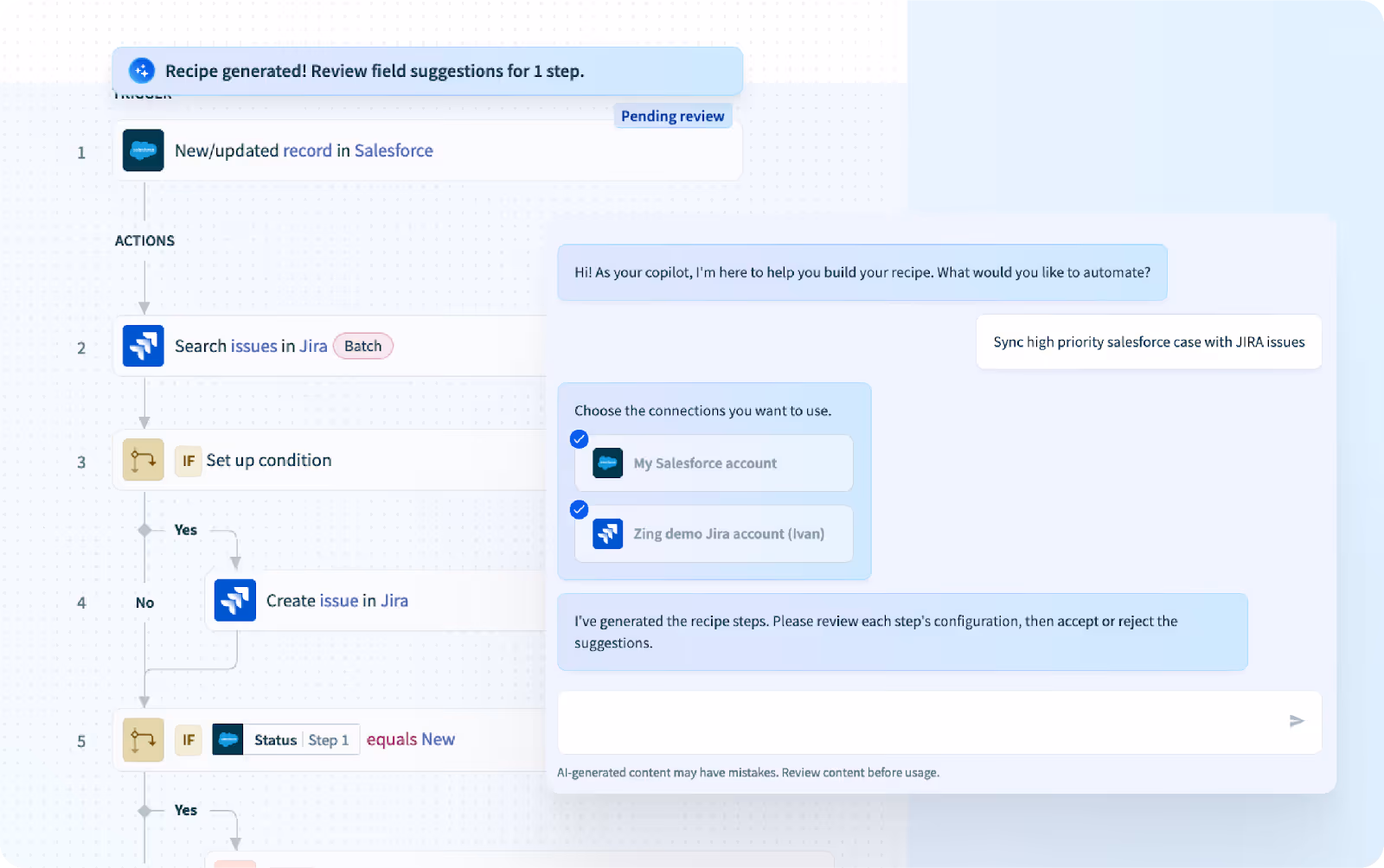 How Workato's copilot can help build recipes