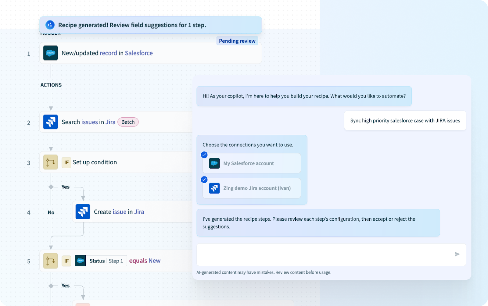 How Workato's copilot can help build recipes