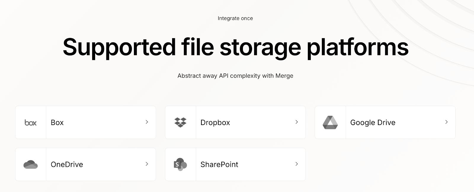 Merge's supported file storage integrations