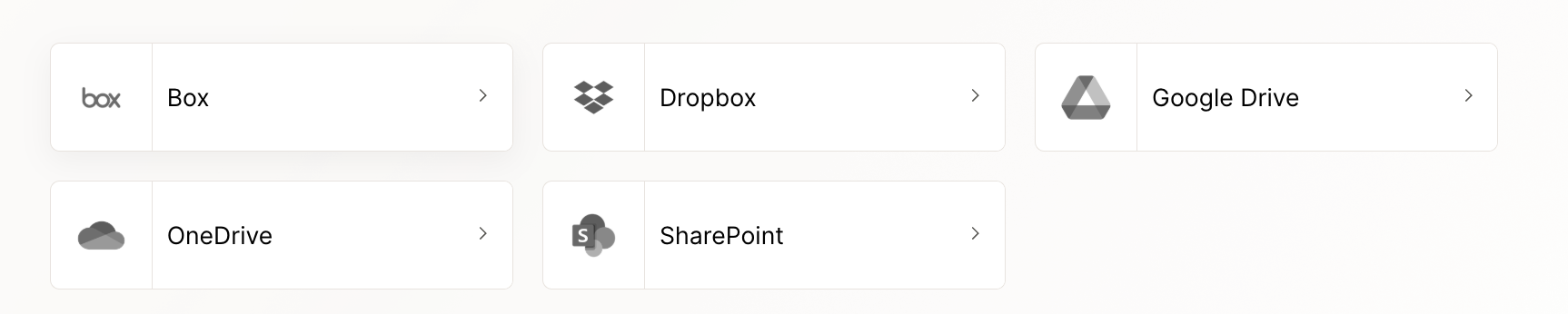 A snapshot of the file storage integrations Merge supports