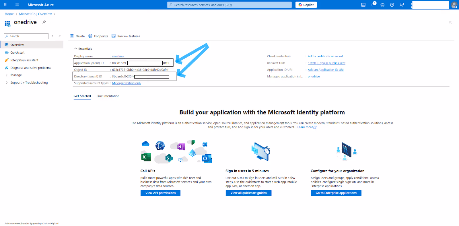 Application Overview screen