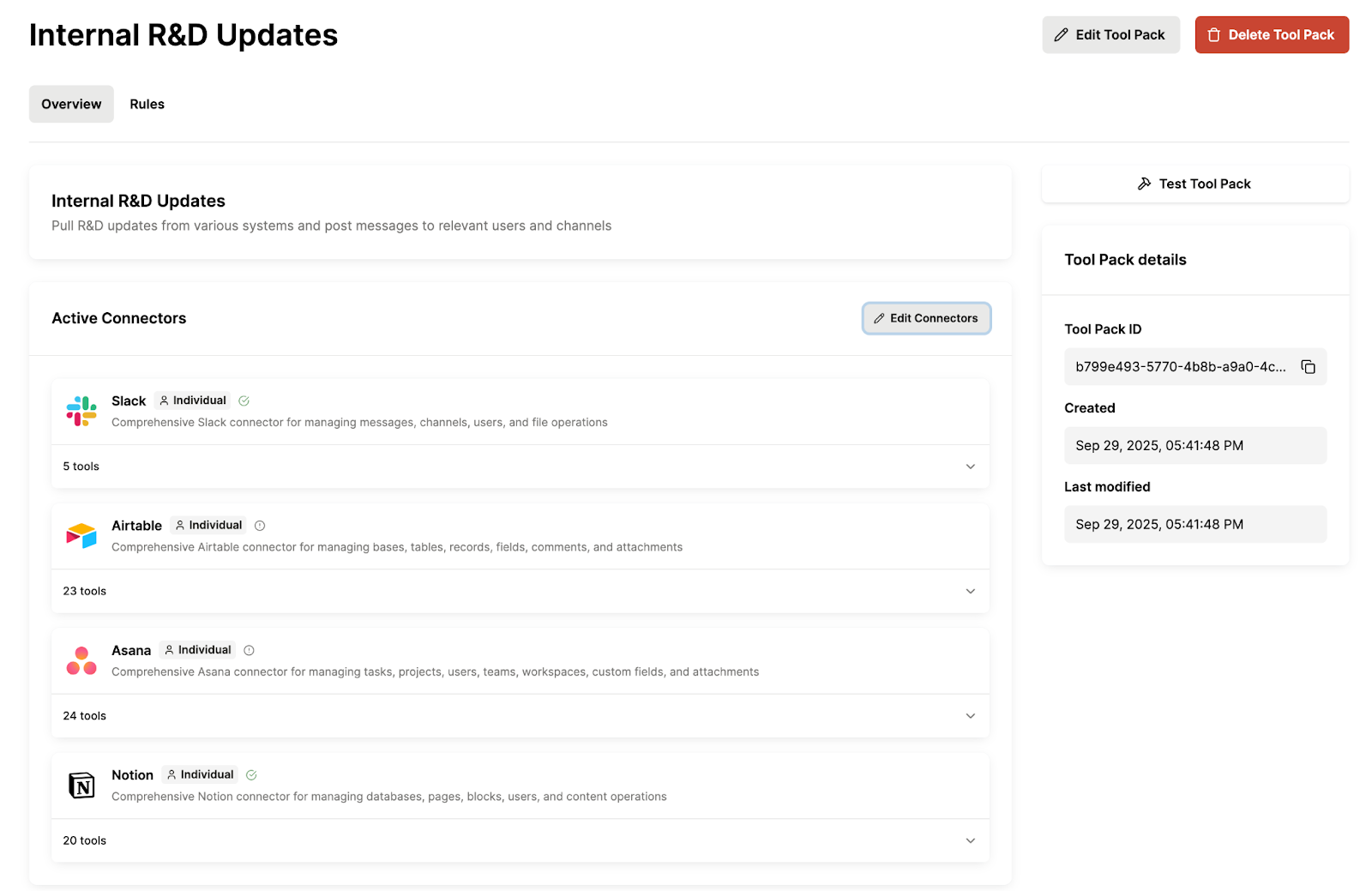 A Tool Pack in Merge Agent Handler for sending R&D updates