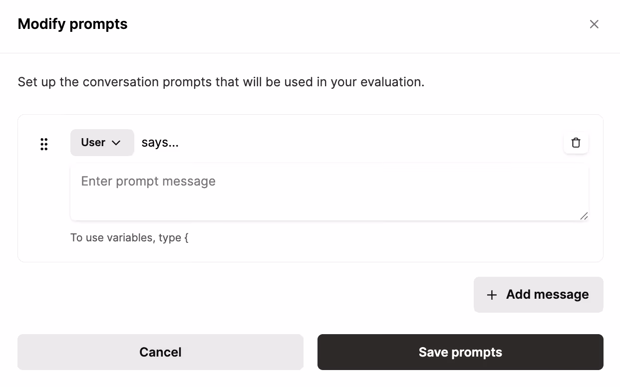 How to ad custom prompts in Merge Agent Handler's Evaluation Suite