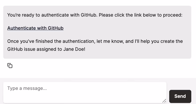 How an AI agent can ask a user to authenticate with GitHub